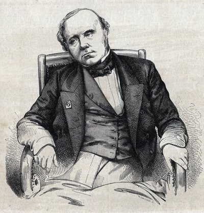 Retrato de Augustin Thierry (1795-1856), historiador francés. Grabado por Chevignard en "Le Magasin Picturesque" de Edmond Lechevallier Chevignard