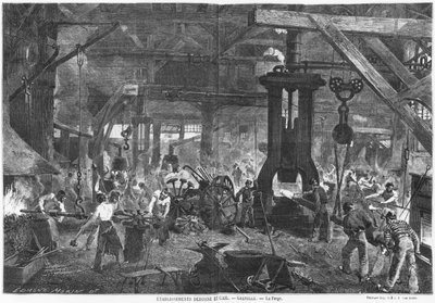 Forja de la Compañía Derosne y Cail, Grenelle, ilustración de 