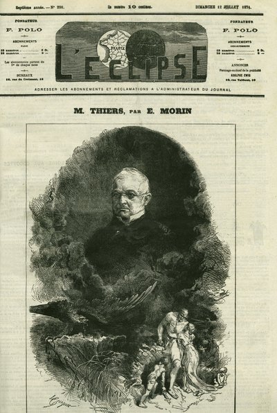 Retrato de Adolphe Thiers (1797-1877), político francés. Portada en “L