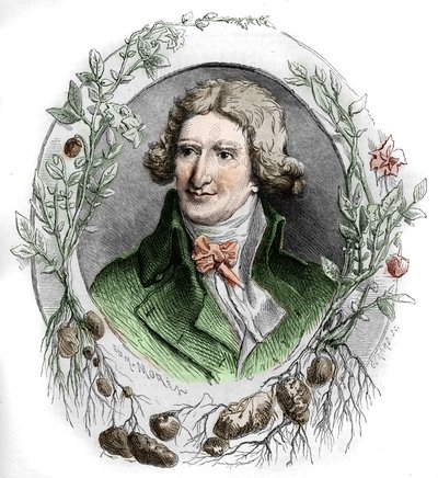 Retrato de Antoine Augustin Parmentier (1737-1813), farmacéutico militar y agrónomo francés. Grabado por Edmond Morin de Edmond Morin