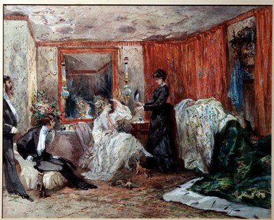 Comediante de teatro Hortense Schneider (1833-1920), amante de Jacques Offenbach (1819-1890), en su camerino en el Théâtre des Variétés de Edmond Morin