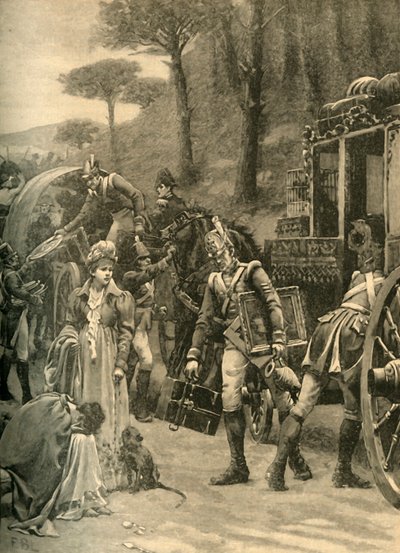 Huida del rey José Bonaparte de Vitoria, España, 1813 c1890 de Edmund Blair Leighton