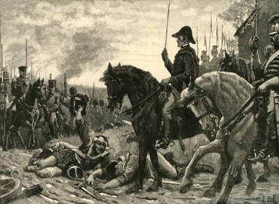 Encuentro de Wellington y Blucher después de la Batalla de Waterloo, 1815 c1890 de Edmund Blair Leighton
