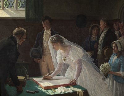 Firmando el registro de Edmund Blair Leighton