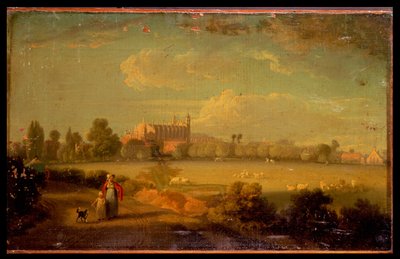 Vista de Eton desde los campos de juego, 1822 de Edmund Bristow