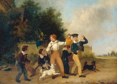 Niños con sus mascotas de Edmund Bristow