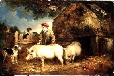 Alimentando a los cerdos de Edmund Bristow