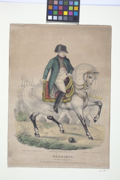 Napoleón - El héroe de 100 batallas (litografía coloreada a mano) de Edmund Burke Kellogg