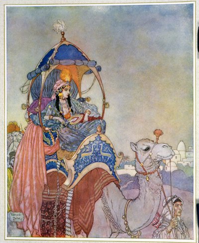 Una princesa montada en un camello de Edmund Dulac