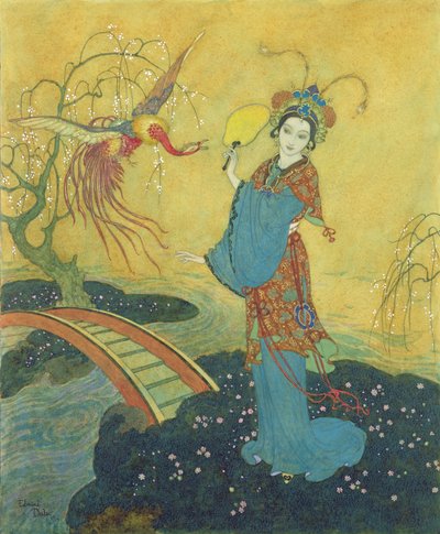 La princesa Badoura, ilustración de La princesa Badoura, cuento de Las mil y una noches, narrado por Laurence Housman. de Edmund Dulac