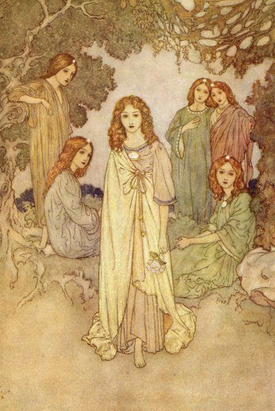 Las Ninfas, del "Jardín del Paraíso de Edmund Dulac