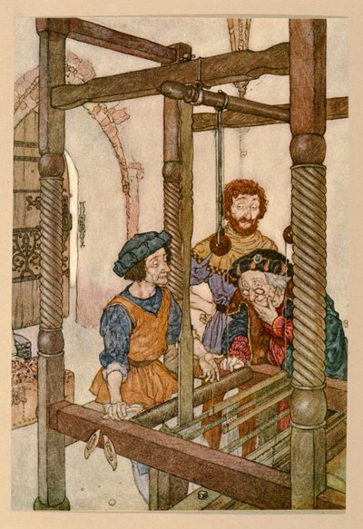 Los tejedores, de "El traje nuevo del emperador de Edmund Dulac