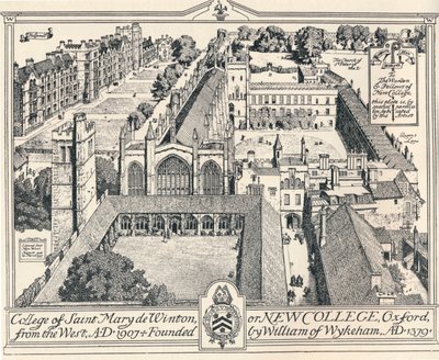 New College, Oxford, c1905 de Edmund Hort New