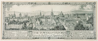 Las torres de Oxford desde la torre de la campana de Magdalen, 1908 de Edmund Hort New