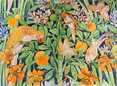 Jungle Chat c1930 (gouache sobre papel) de Edmund Hunter