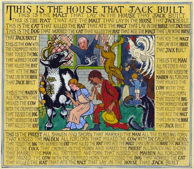 La casa que construyó Jack, c.1935 (gouache sobre papel) de Edmund Hunter