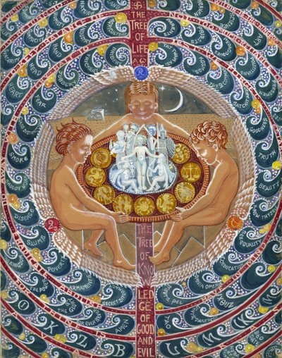 Reyes Magos: El árbol de la vida, sin fecha (gouache sobre papel) de Edmund Hunter