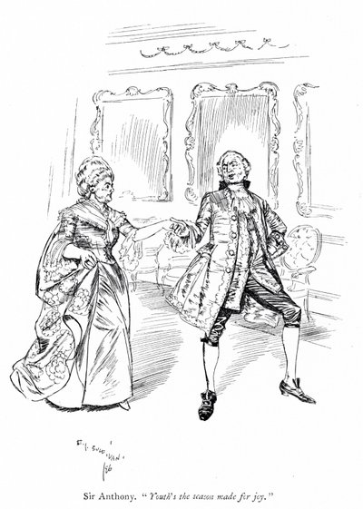 Ilustración para Los rivales de Sheridan de Edmund Joseph (after) Sullivan