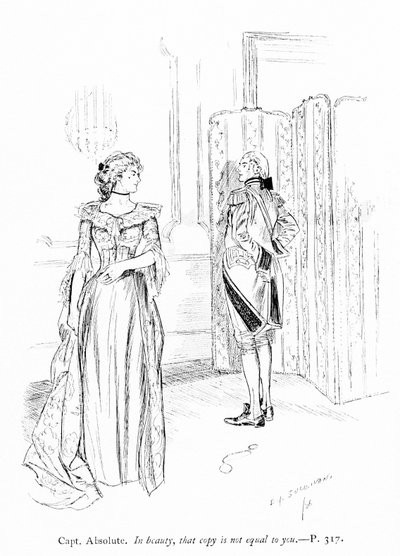 Ilustración para Los rivales de Sheridan (grabado) de Edmund Joseph (after) Sullivan