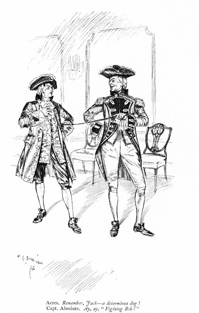 Ilustración para Los rivales de Sheridan (grabado) de Edmund Joseph (after) Sullivan