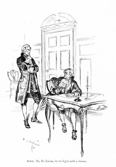 Ilustración para Los rivales de Sheridan (grabado) de Edmund Joseph (after) Sullivan