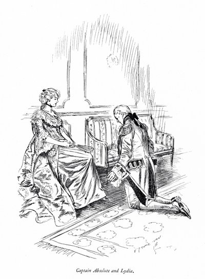Ilustración para Los rivales de Sheridan (grabado) de Edmund Joseph (after) Sullivan