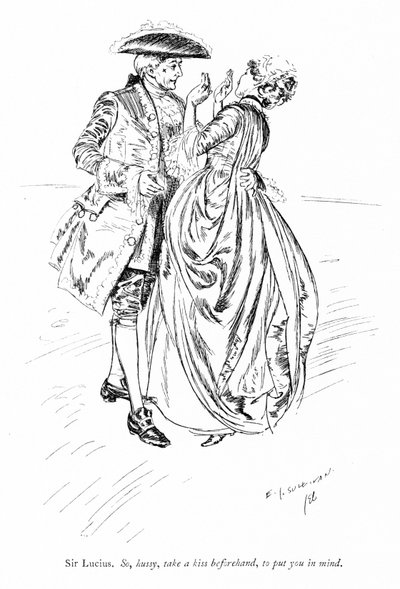 Ilustración para Los rivales de Sheridan (grabado) de Edmund Joseph (after) Sullivan
