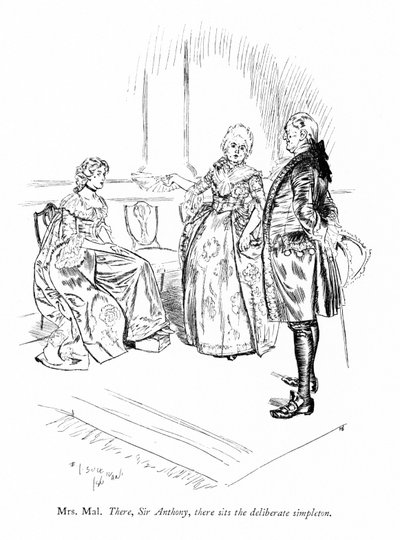 Ilustración para Los rivales de Sheridan (grabado) de Edmund Joseph (after) Sullivan