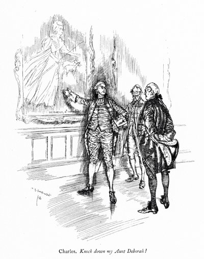 Ilustración para La Escuela del Escándalo de Sheridan (grabado) de Edmund Joseph (after) Sullivan