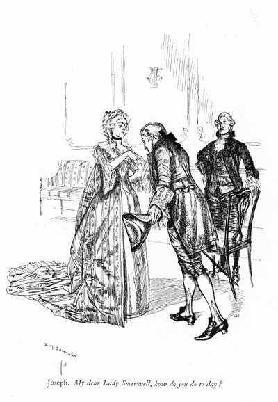 Ilustración para La Escuela del Escándalo de Sheridan (grabado) de Edmund Joseph (after) Sullivan