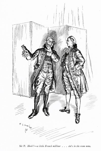 Ilustración para La escuela de escándalo de Sheridan (grabado) de Edmund Joseph (after) Sullivan