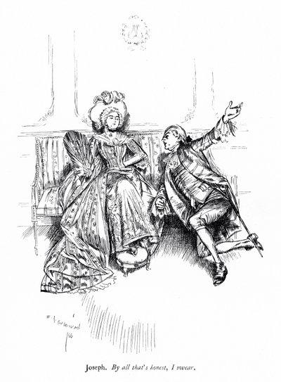 Ilustración para La escuela de la maledicencia de Sheridan (grabado) de Edmund Joseph (after) Sullivan