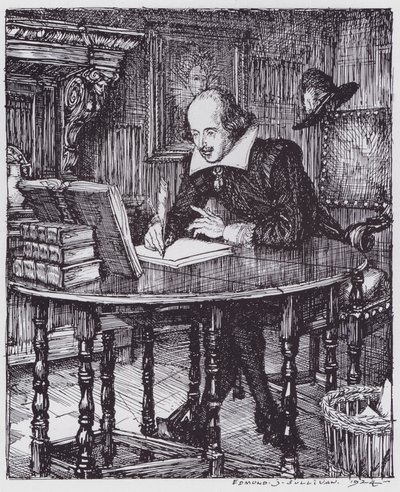Shakespeare en su estudio de Edmund Joseph (after) Sullivan