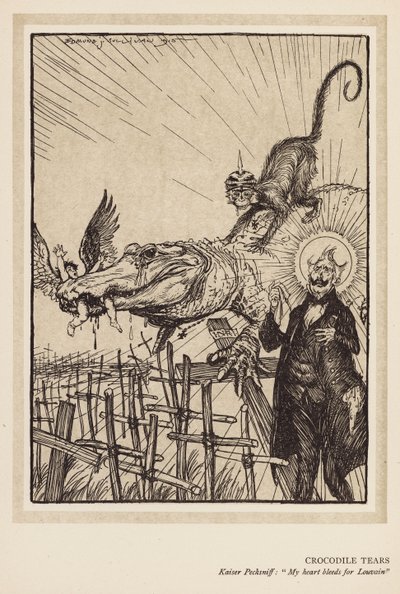 La guirnalda del Kaiser: Lágrimas de cocodrilo (litografía) de Edmund Joseph (after) Sullivan