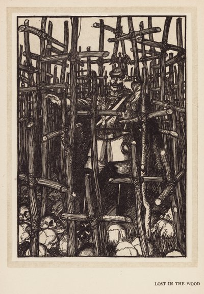 La guirnalda del Kaiser: Perdido en el bosque (litografía) de Edmund Joseph (after) Sullivan