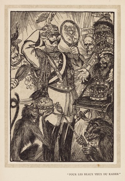 Guirnalda del Kaiser: "Pour Les Beaux Yeux Du Kaiser" (litografía) de Edmund Joseph (after) Sullivan