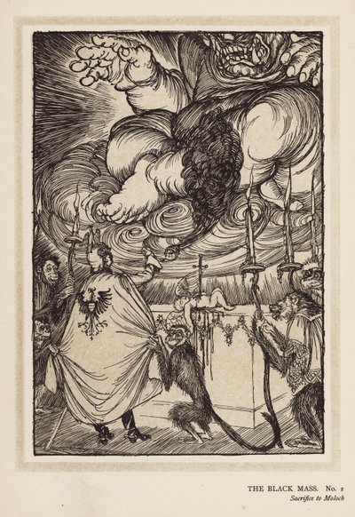 La guirnalda del Kaiser: La misa negra (litografía) de Edmund Joseph (after) Sullivan