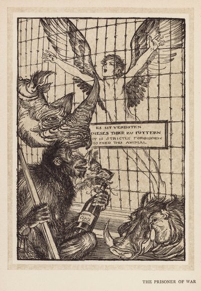 La guirnalda del Kaiser: El prisionero de guerra (litografía) de Edmund Joseph (after) Sullivan