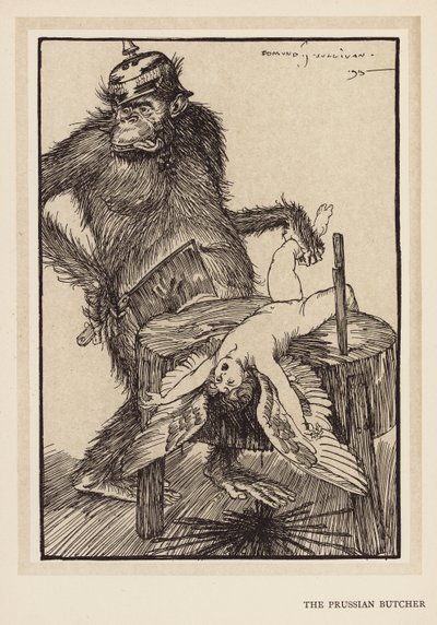 La guirnalda del Kaiser: El carnicero prusiano (litografía) de Edmund Joseph (after) Sullivan