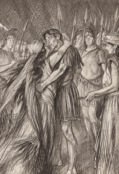 William Shakespeare Antonio y Cleopatra, Acto IV, Escena 4 (litografía) de Edmund Joseph (after) Sullivan