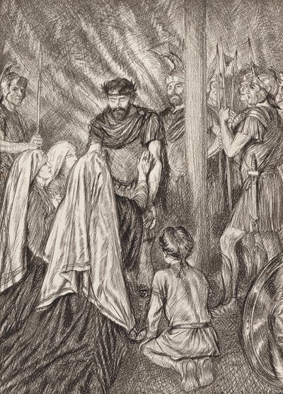 William Shakespeare La Tragedia de Coriolano, Acto V, Escena 3 (litografía) de Edmund Joseph (after) Sullivan