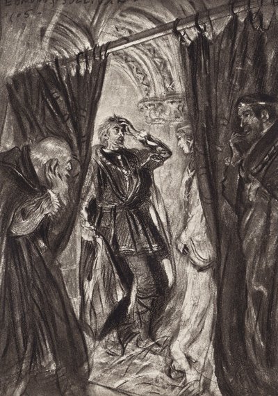 William Shakespeare La Tragedia de Hamlet, Príncipe de Dinamarca, Acto III, Escena 1 (litografía) de Edmund Joseph (after) Sullivan