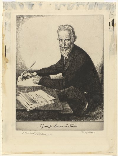 Portret de George Bernard Shaw George Bernard Shaw (título sobre objeto) de Edmund Joseph Sullivan (signed by artist)