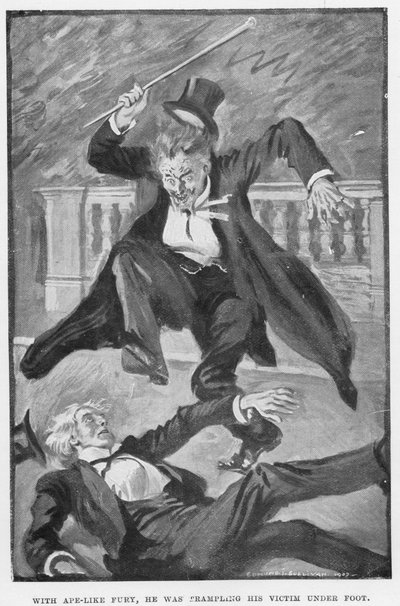 Ilustración para Dr. Jekyll y Mr. Hyde de R. L. Stevenson de Edmund Joseph Sullivan