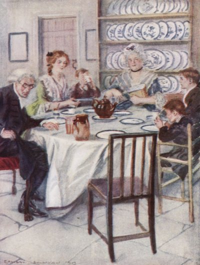 Ilustración para El Vicario de Wakefield de Oliver Goldsmith de Edmund Joseph Sullivan