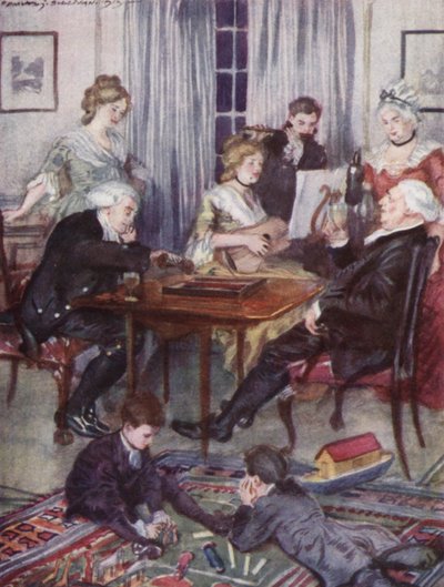 Ilustración para El vicario de Wakefield de Oliver Goldsmith de Edmund Joseph Sullivan