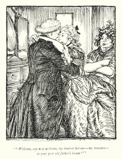 Ilustración para El Vicario de Wakefield de Oliver Goldsmith de Edmund Joseph Sullivan