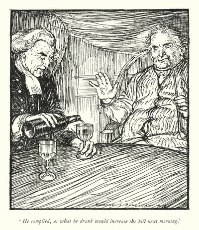 Ilustración para El Vicario de Wakefield de Oliver Goldsmith de Edmund Joseph Sullivan