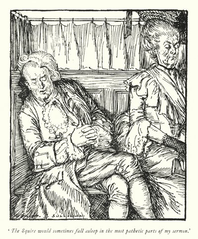 Ilustración para El vicario de Wakefield de Oliver Goldsmith de Edmund Joseph Sullivan