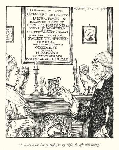 Ilustración para El Vicario de Wakefield de Oliver Goldsmith de Edmund Joseph Sullivan